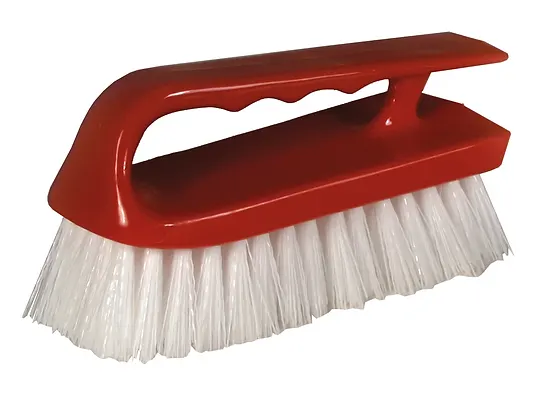 6" Synthetic Iron Style Scrub Brush, Red